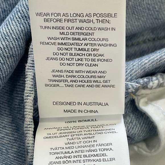 Rollas Old Mate Light Wash Denim Flare Overalls – Size 26 - Picture 9 of 16